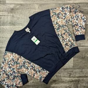Belle Du Jour Long Sleeve Floral Sweatshirt Size L